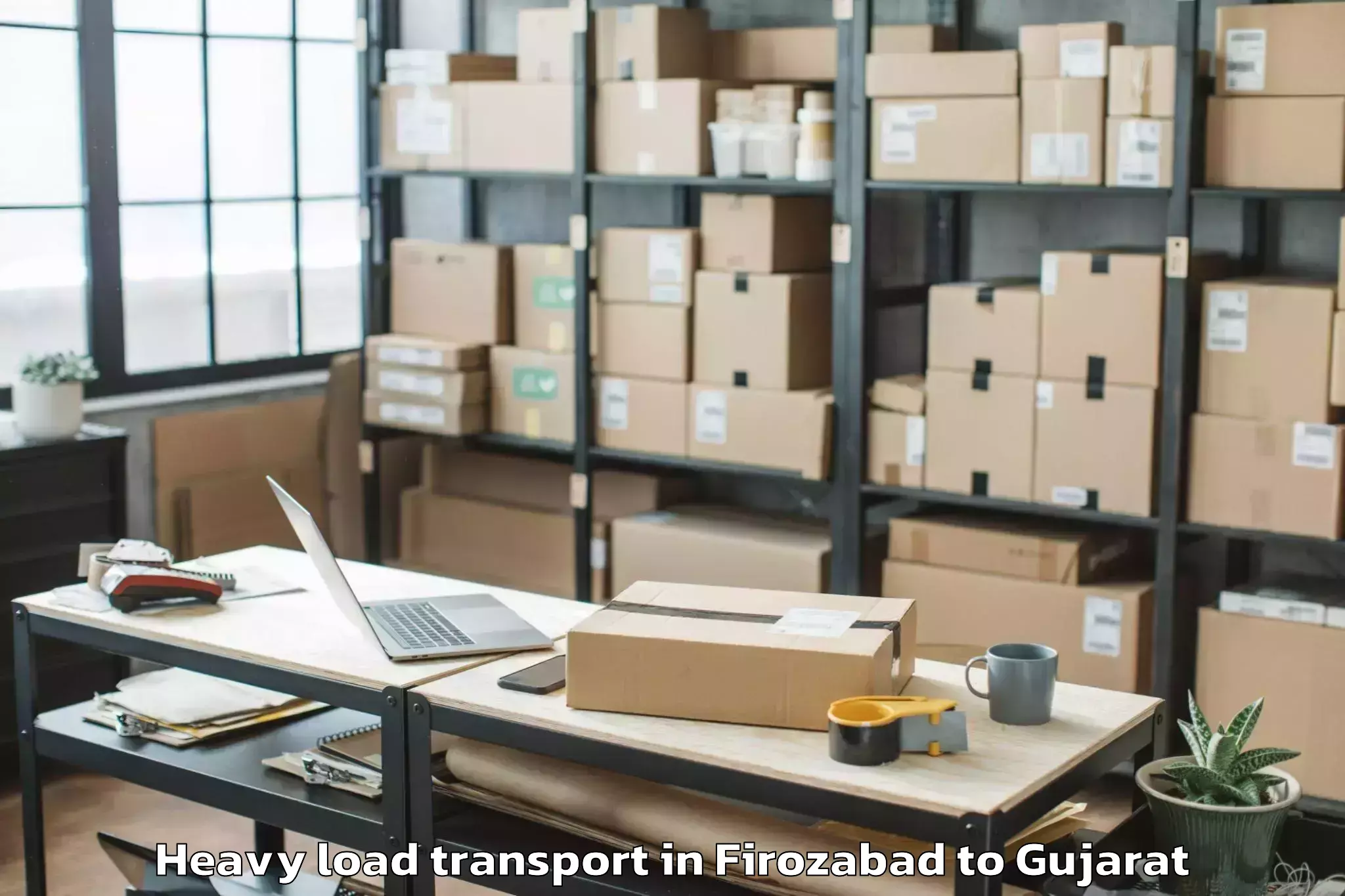 Quality Firozabad to Bavla Heavy Load Transport